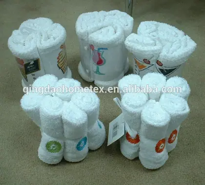 100% Cotton Embroidery Face Washer Towel Set