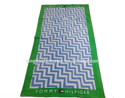 100% Cotton Ladder Shape Wave Pattern Printed Beach Towel