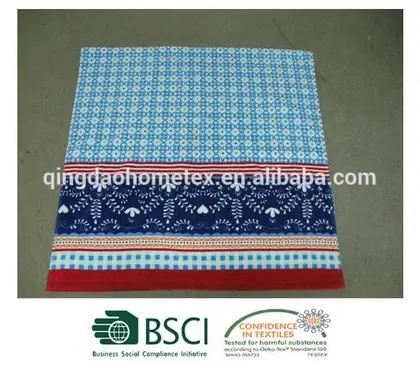 Cotton Grid and Stripe Pattern Tea Towel