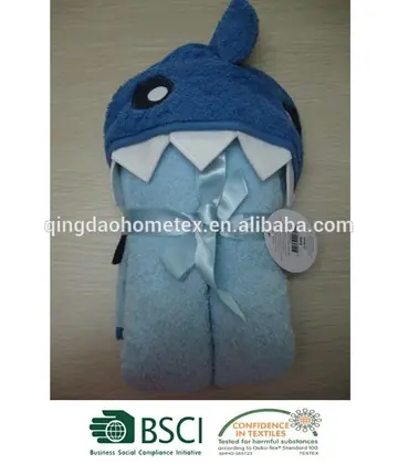 High Quality 100% Cotton 3D Hooded Towel With Mitt for Baby — 4