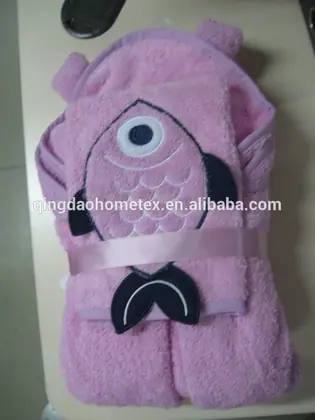 High Quality 100% Cotton 3D Hooded Towel With Mitt for Baby — 2