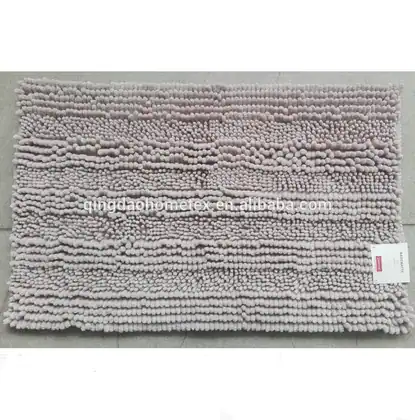 Light Blue Circle Style Chenille Bathmat