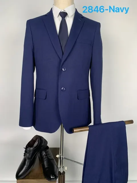 2846 Navy suits - Men's Suits by Right Luck