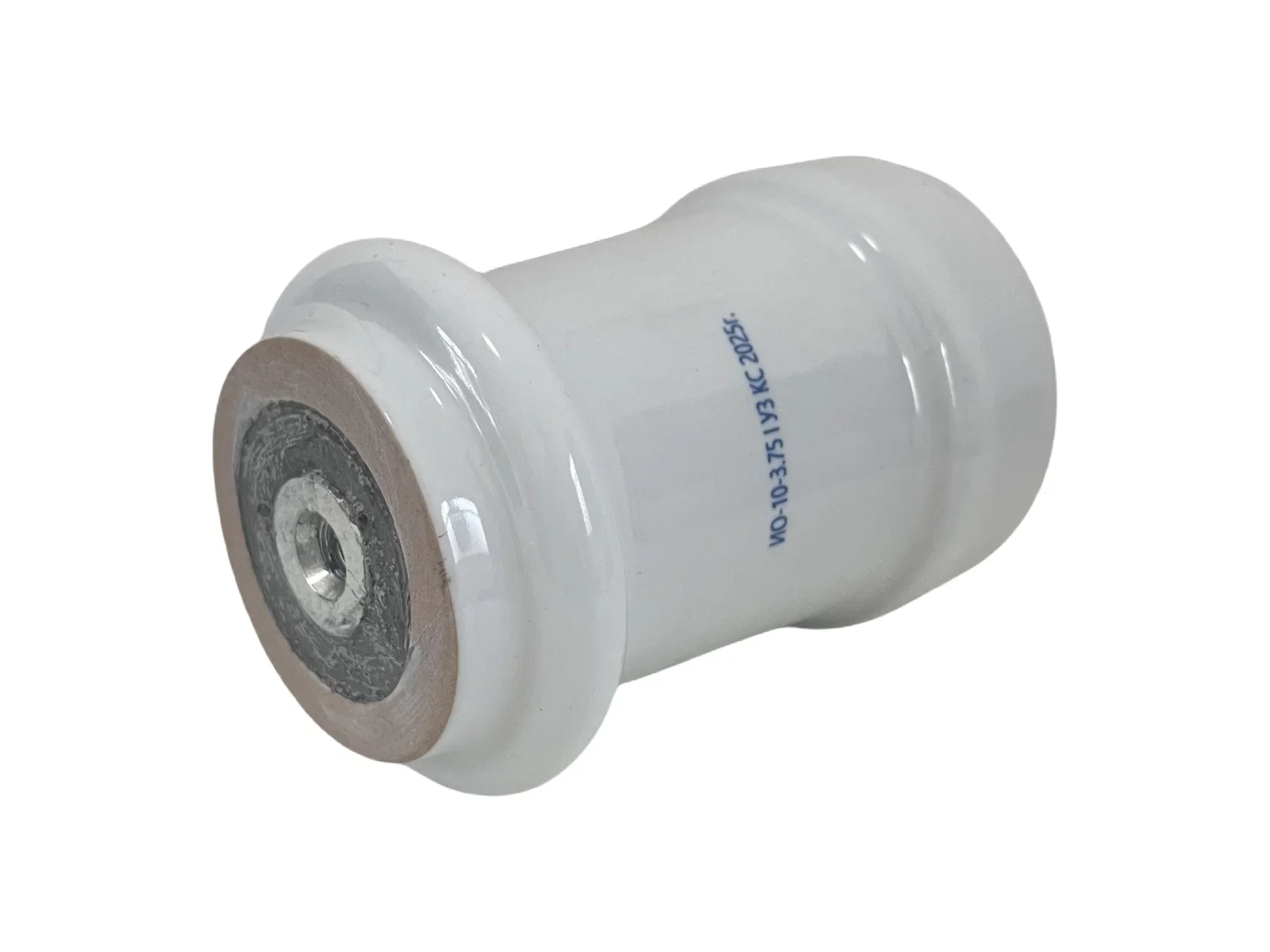 IO-10/4 UKhL3 ceramic post insulator on a plain background