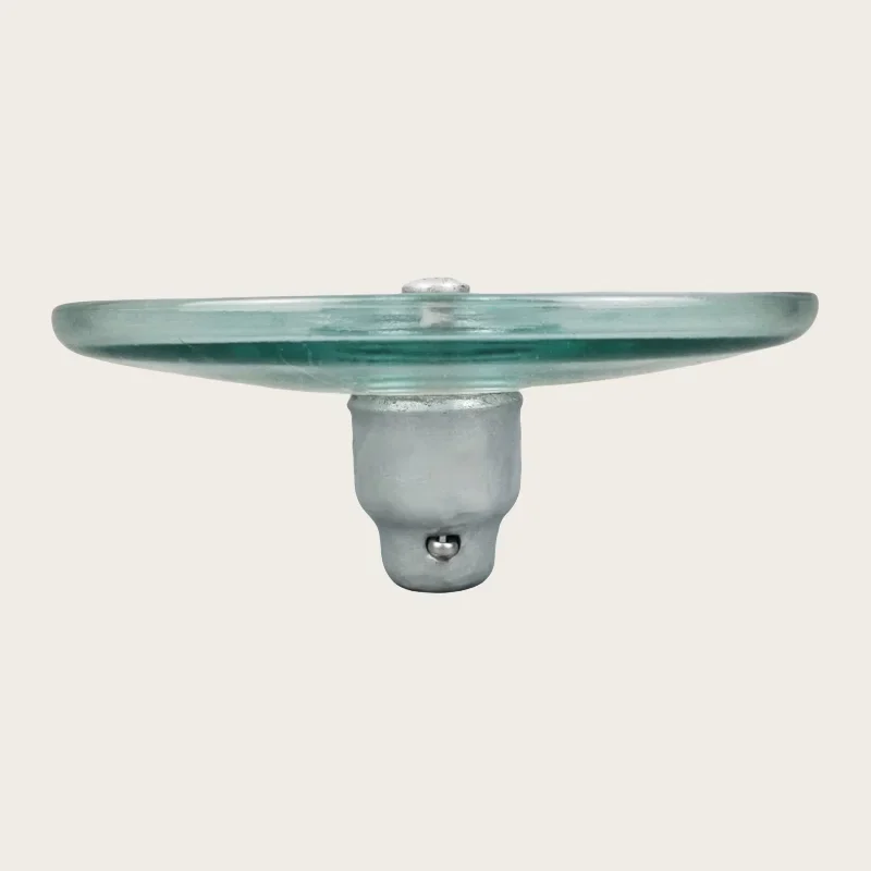 Aerodynamic glass insulator string assembled for test