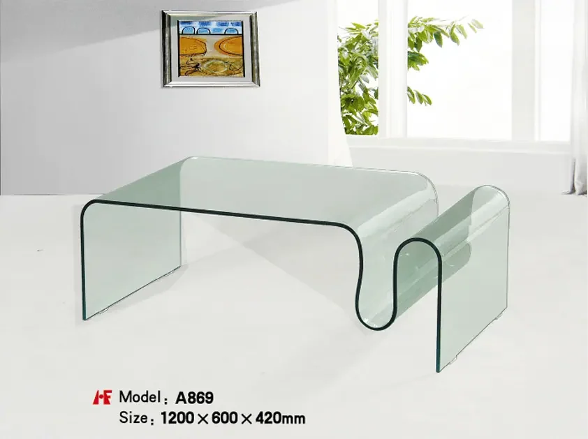 A869 hot bent glas manufactured by Romance Furniture