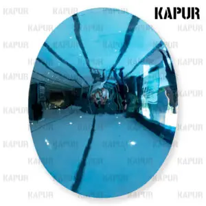 200mm Modern Art Sculpture Blue Stainless Steel Mirror Oval Concave Wall Decorations