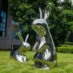 304 Polished Stainless Steel Rabbit Sculpture