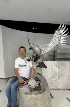 Large Stainless Steel Eagle Sculpture