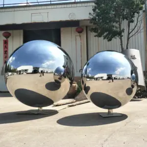 1 meter landscape stainless steel fountain Feng Shui ball mirror base 304 hollow ball