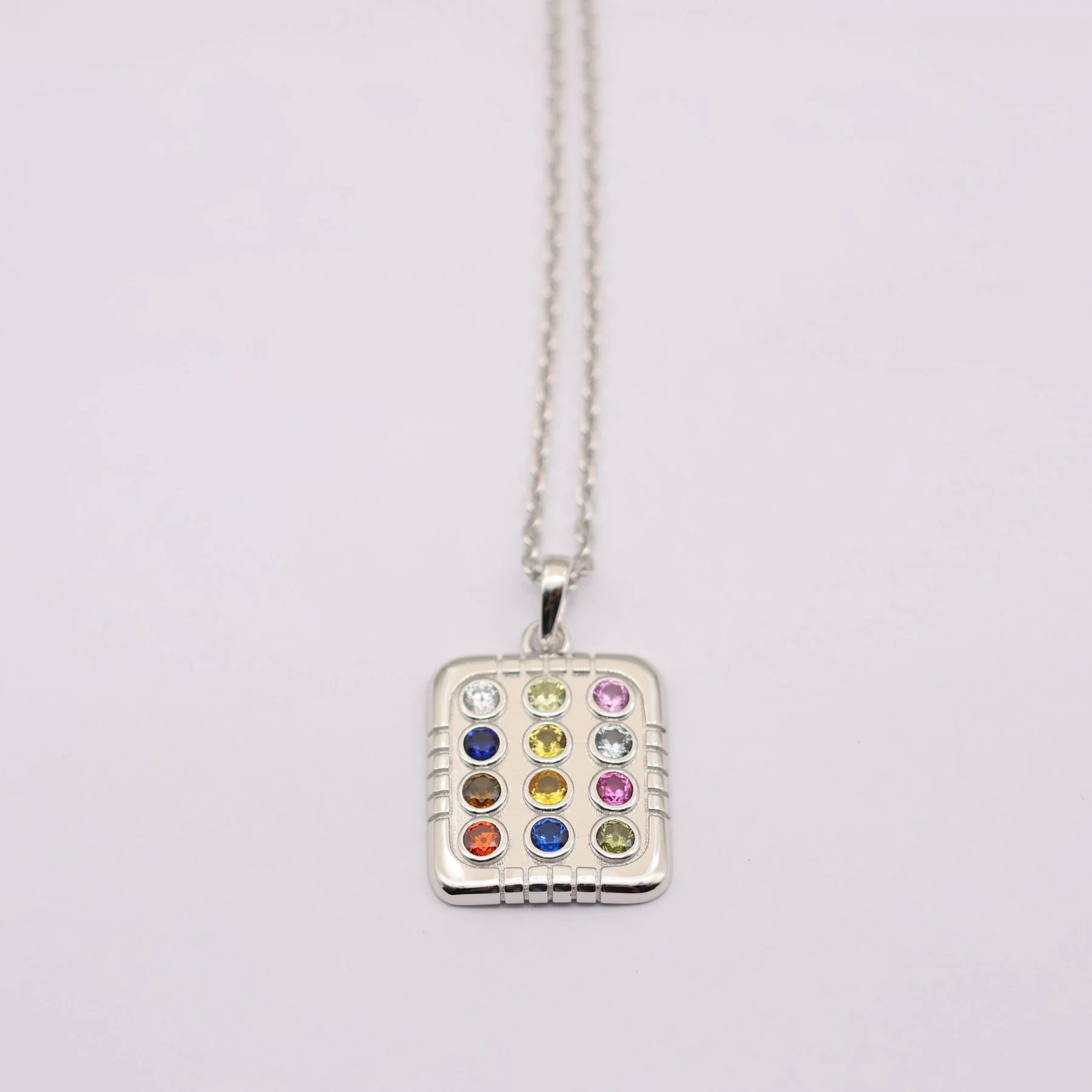 Breastplate necklace shown with its chain