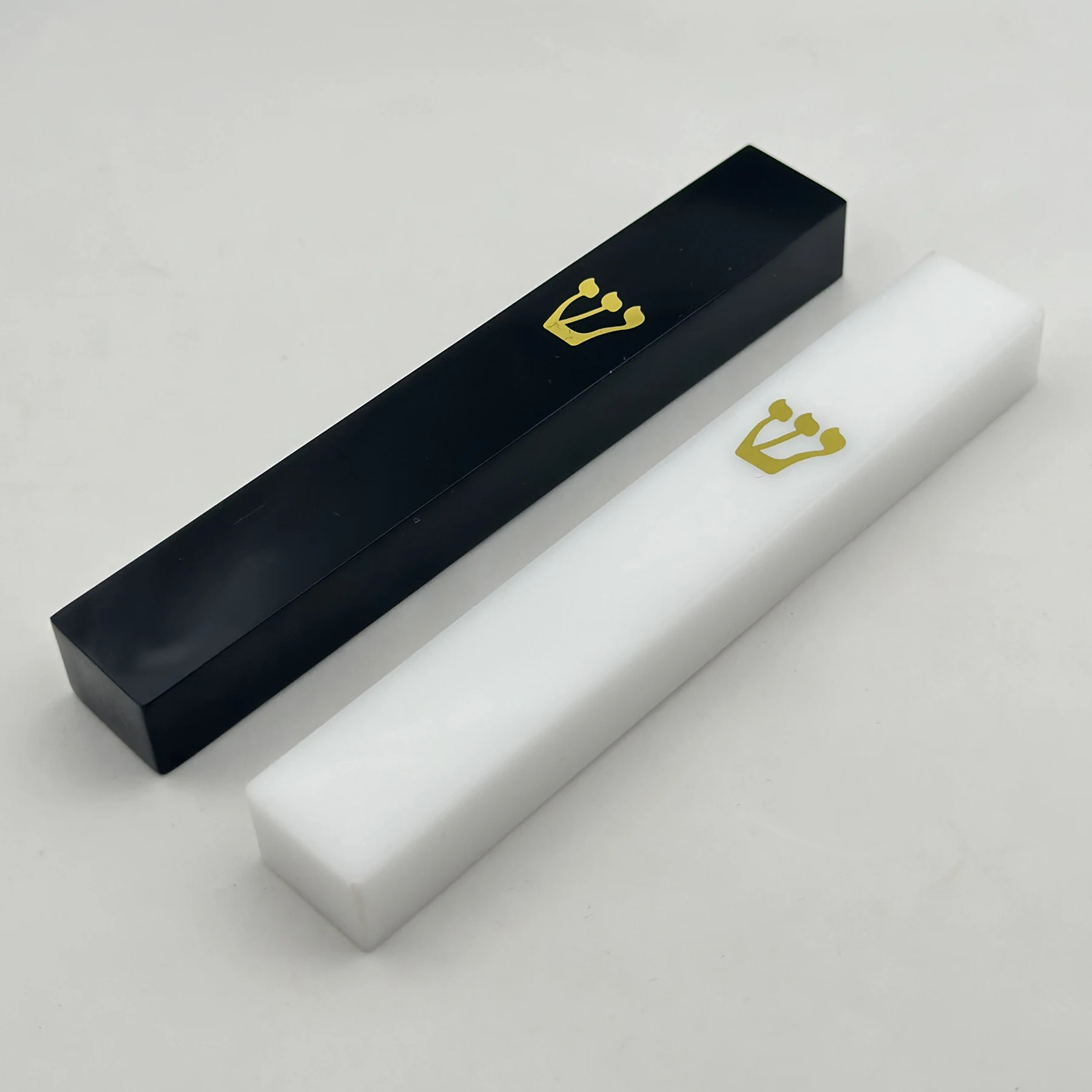 Acrylic mezuzah case shown from the front