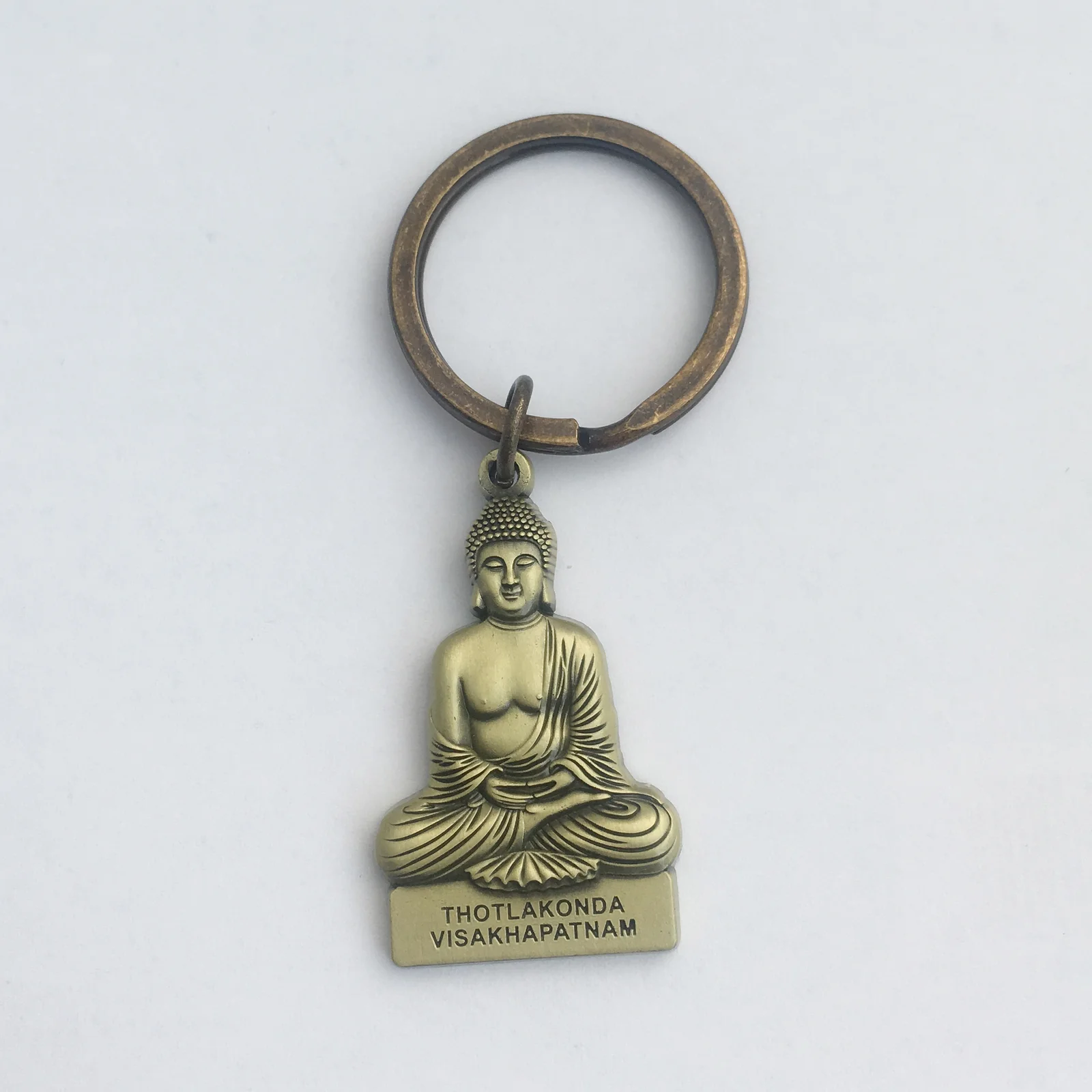 Antique brass plated handcrafted Buddha keychain