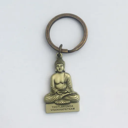 Antique brass plated handcrafted Buddha keychain