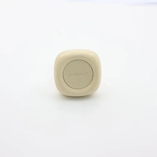 White round square custom car freshener with logo area