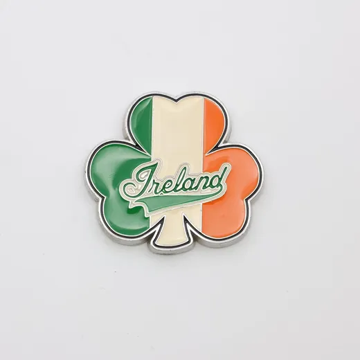 Silver plated Irish souvenir fridge magnet with epoxy dome