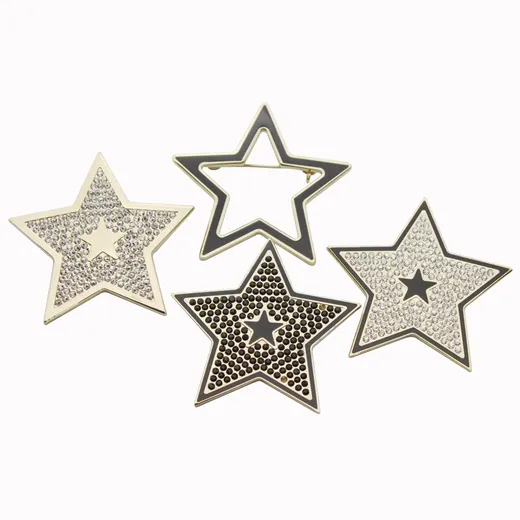 Gold plated sparkle star lapel pin with set stones