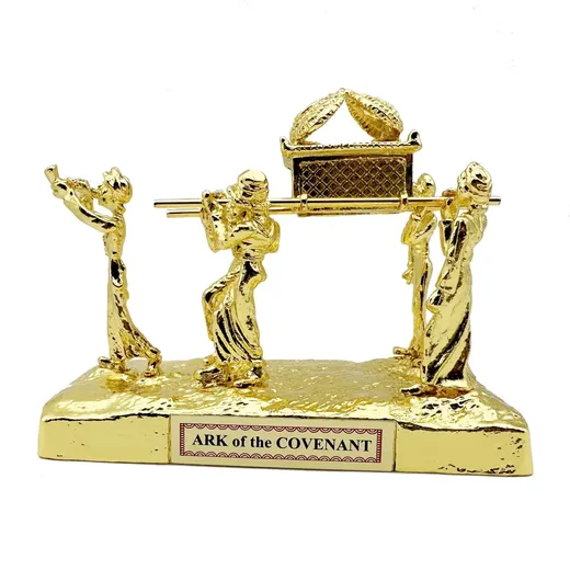 Gold plated Ark of the Covenant carried by five Levite priest figures