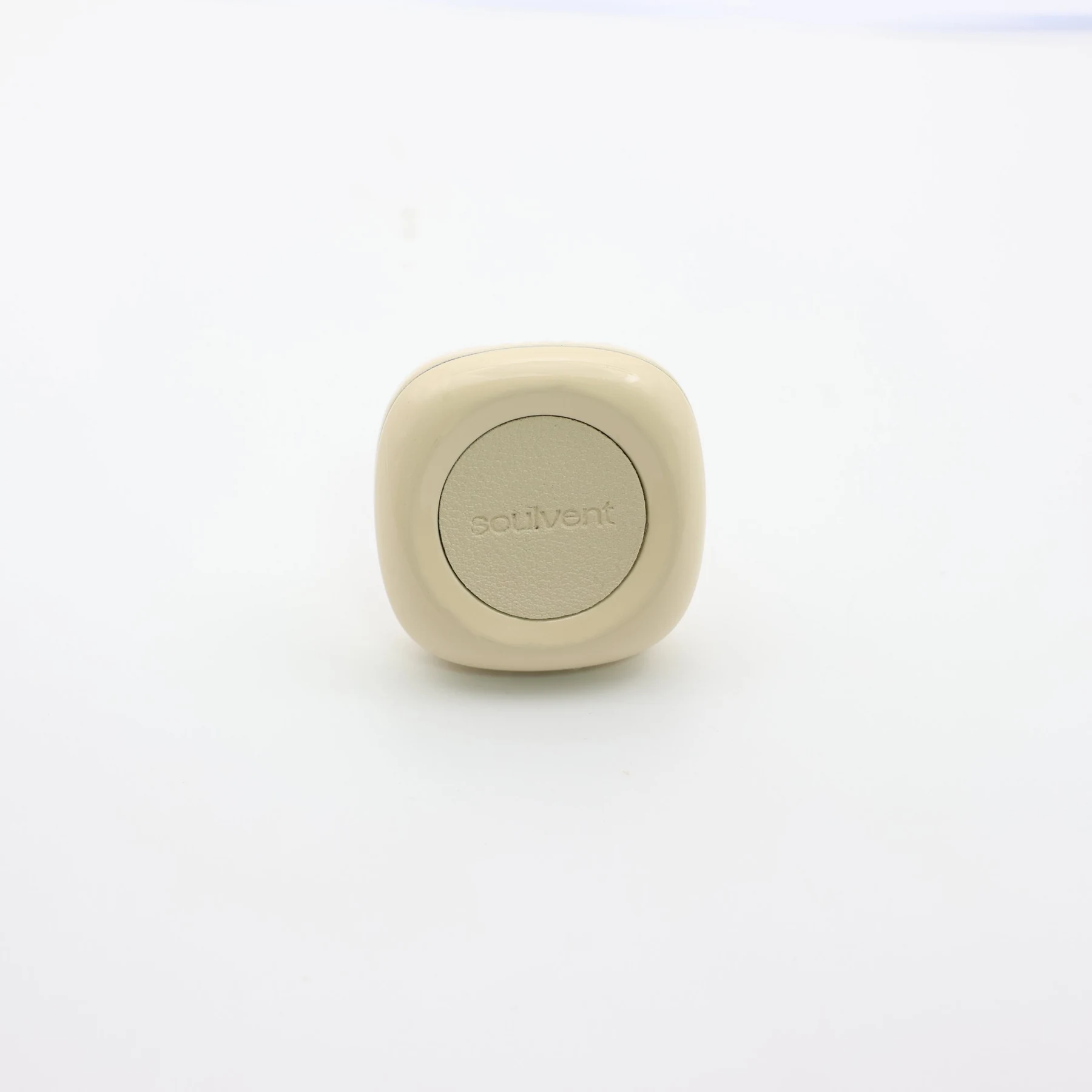 White round square custom car freshener with logo area