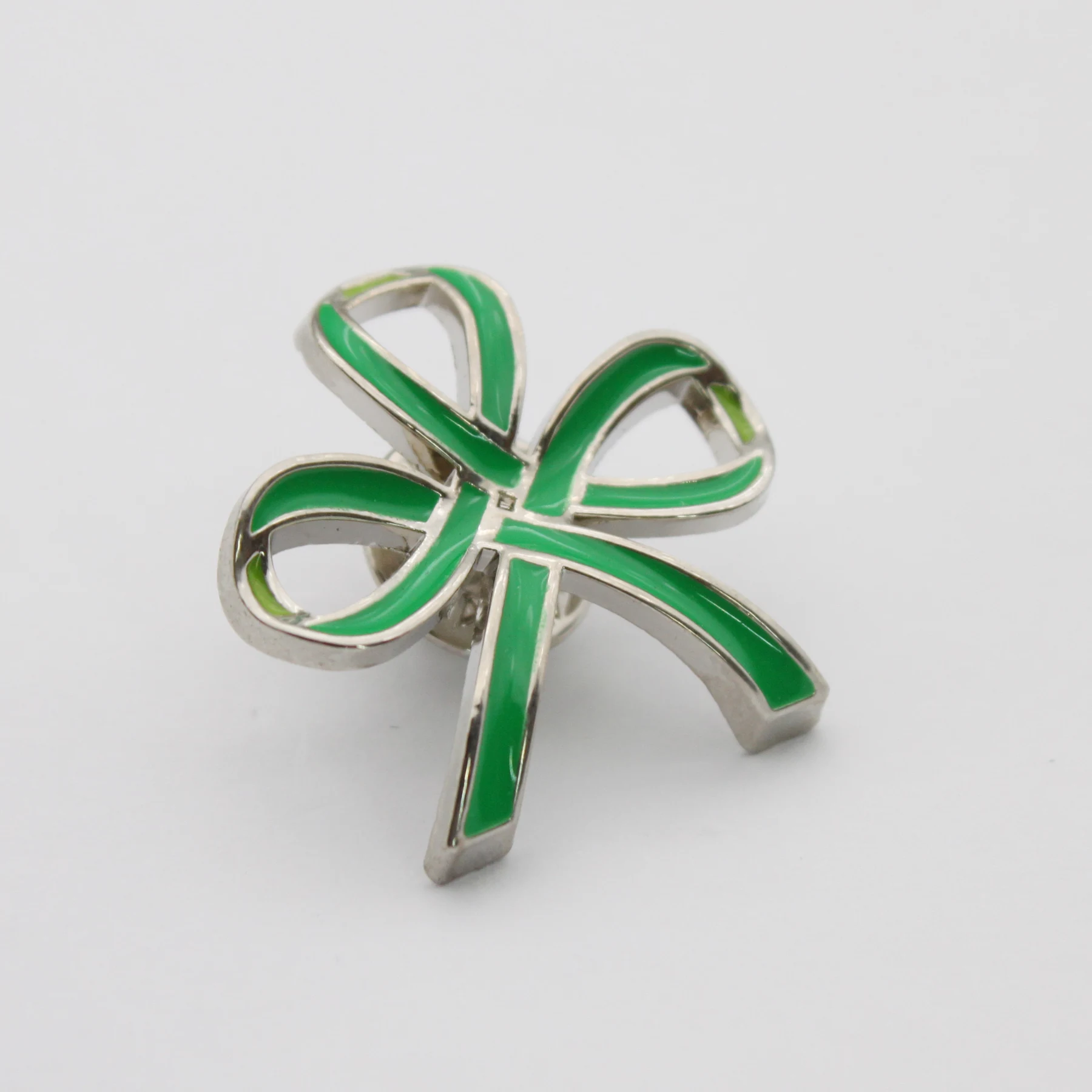 Ribbon lapel pin shown from the front