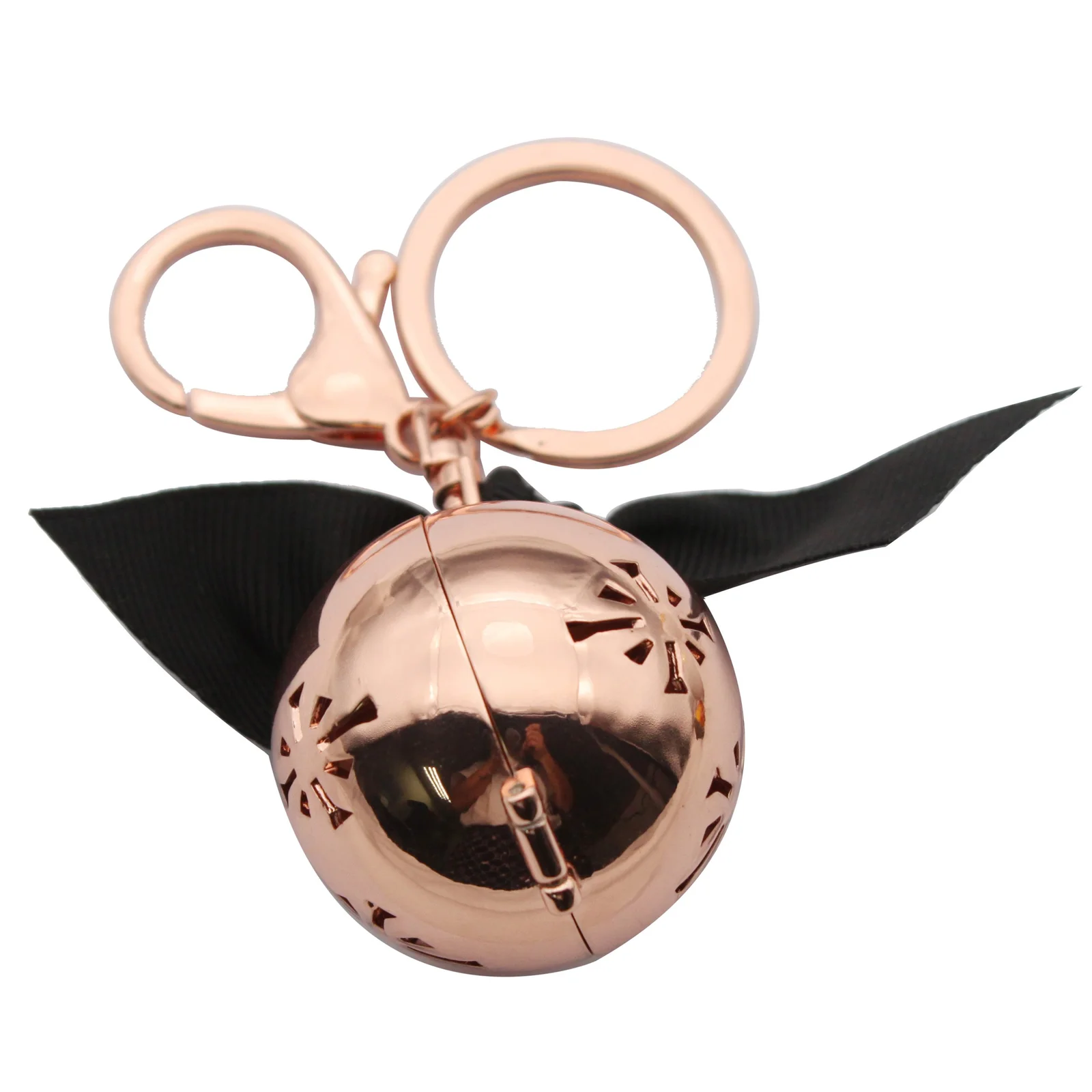 Round essential oil diffuser keyring with hollowed logo