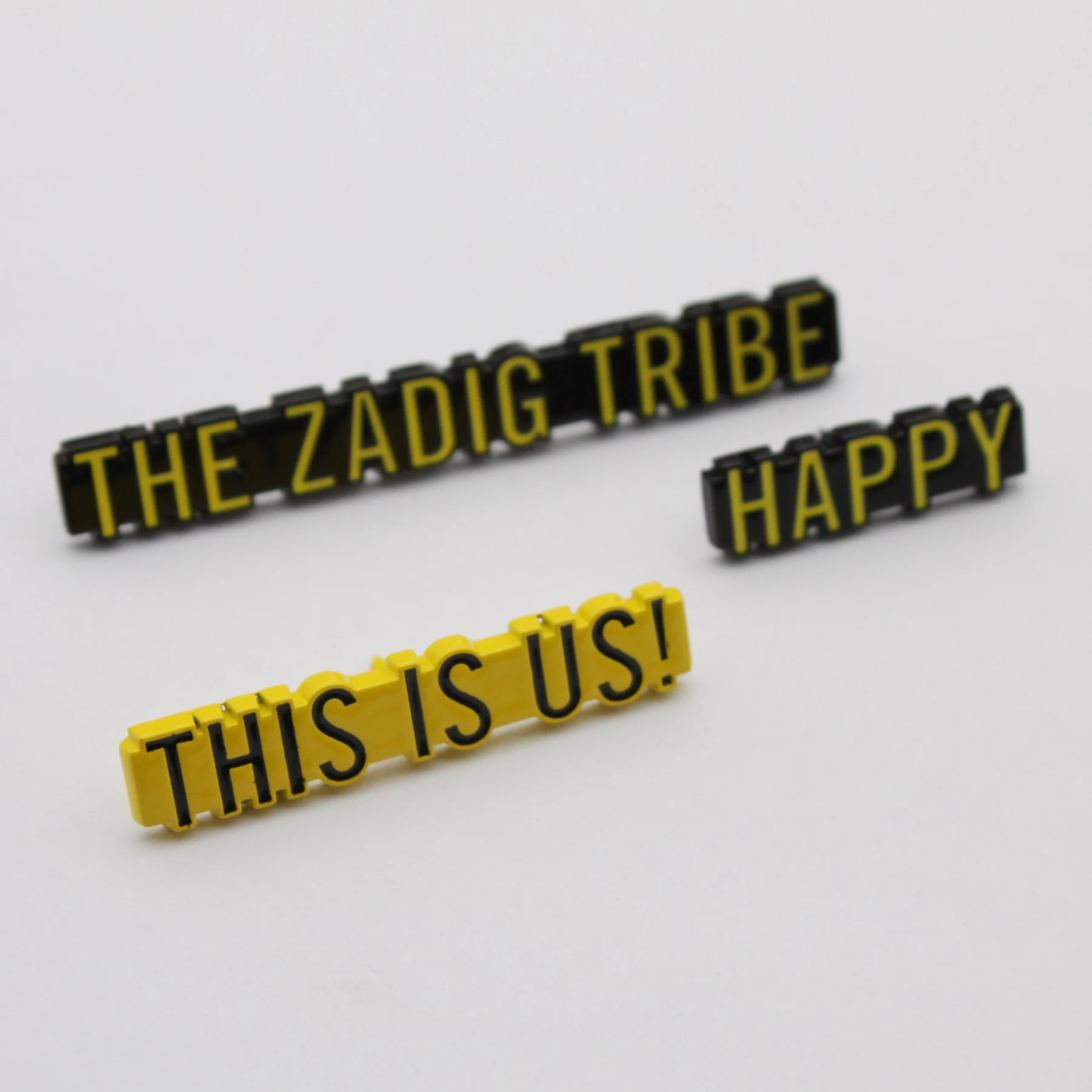 Range of custom enamel logo lapel pin designs