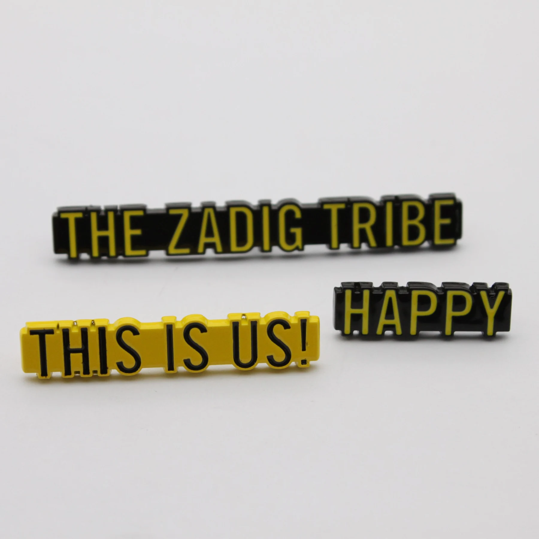 Enamel logo lapel pin shown from the front