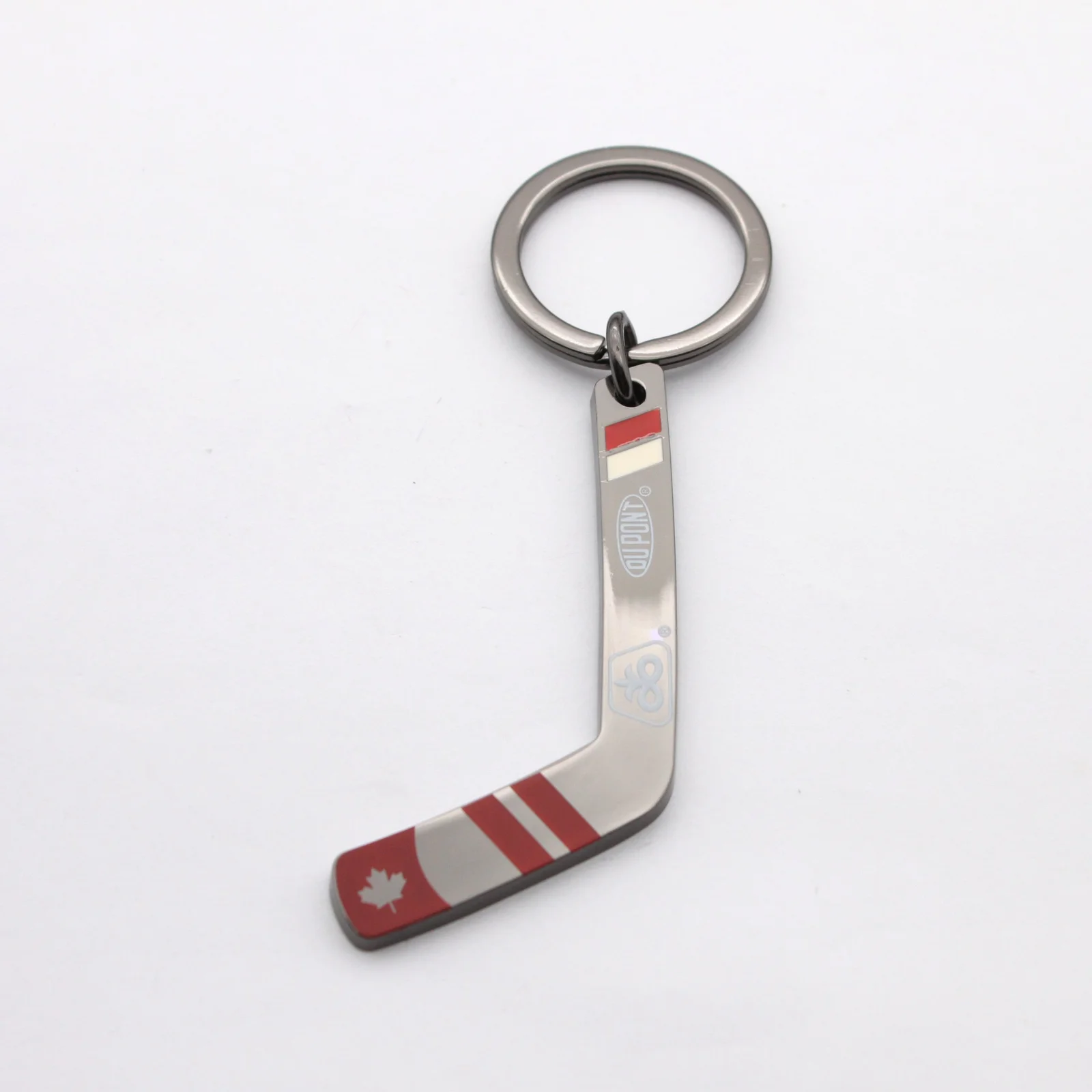 Gunmetal plated custom hockey stick keyring