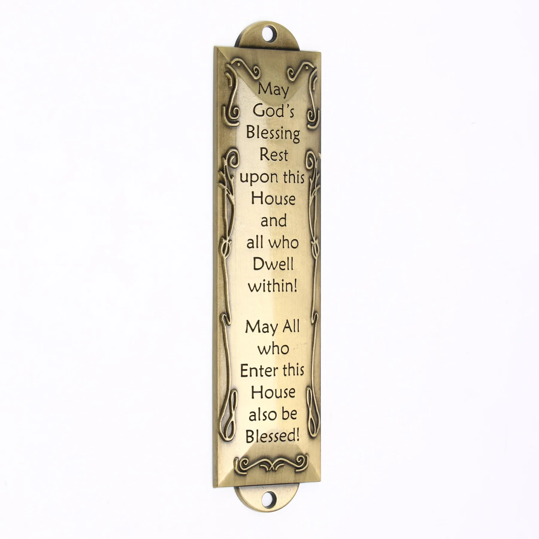 House blessing mezuzah shown from the front