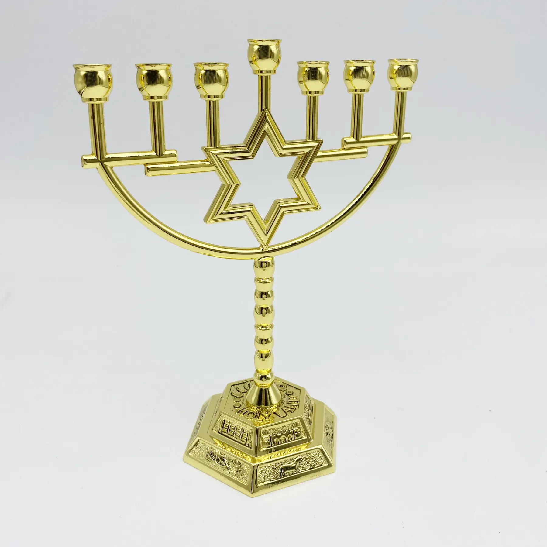Magen David menorah shown from the front