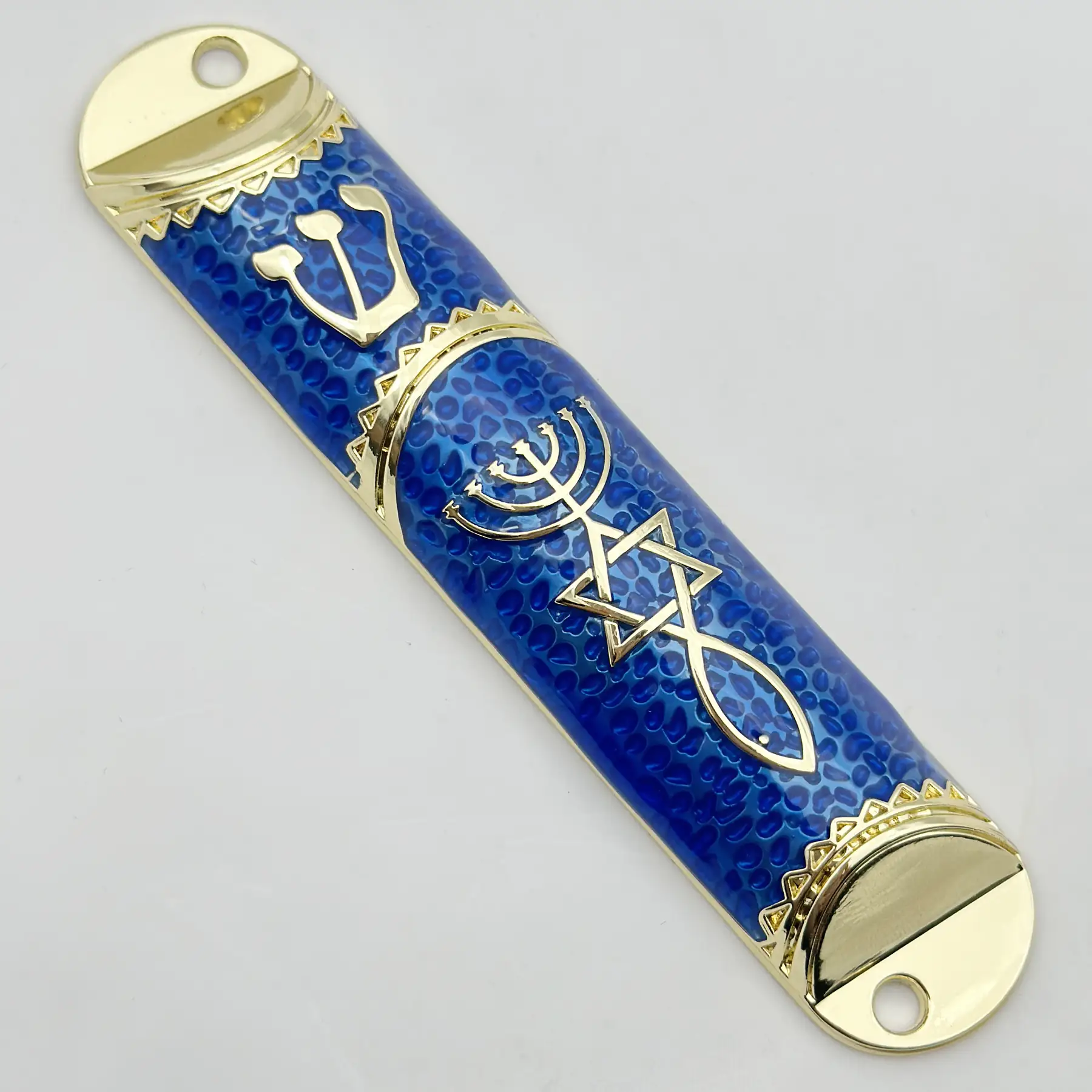 Messianic Roots mezuzah shown from the front
