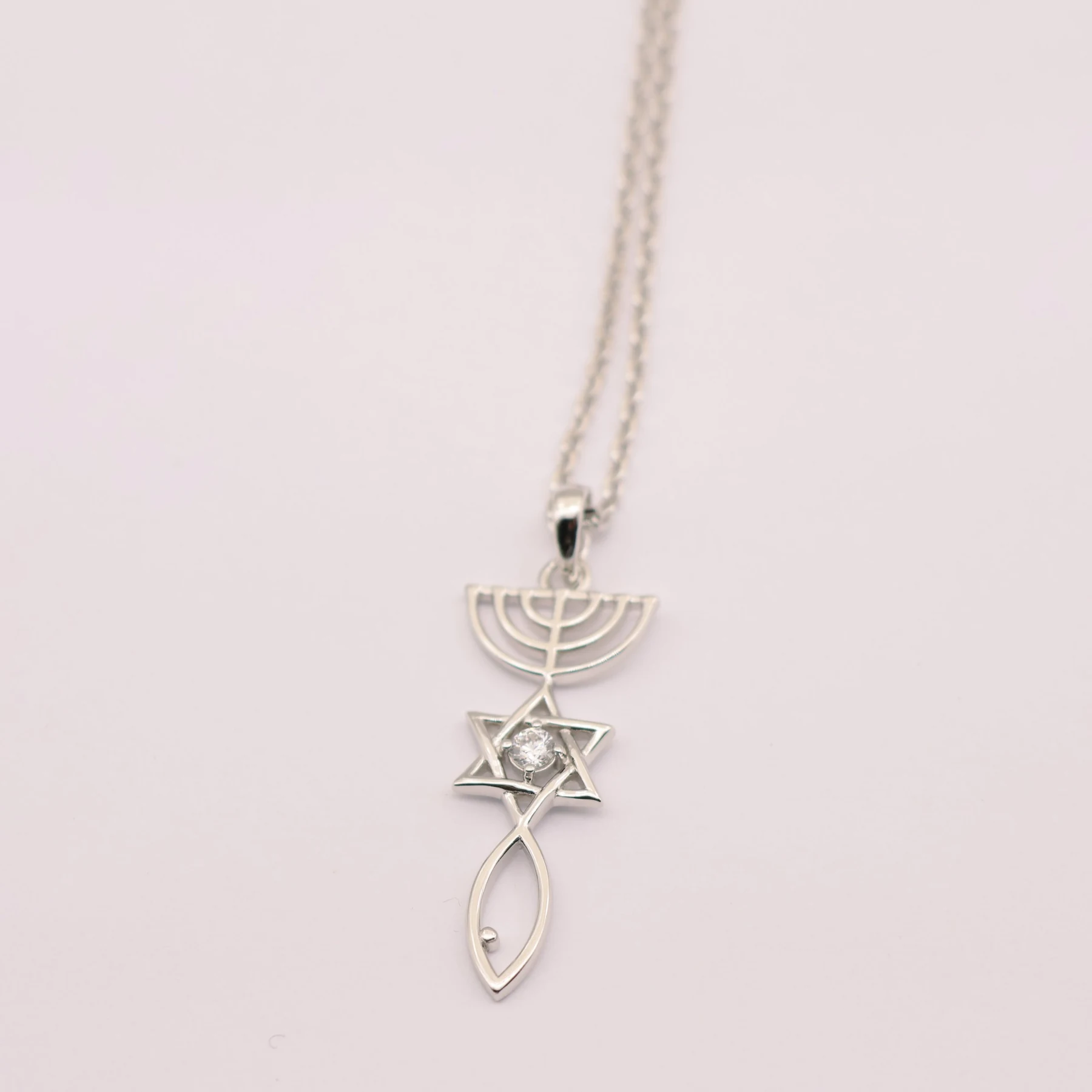 Messianic Seal necklace shown with its chain