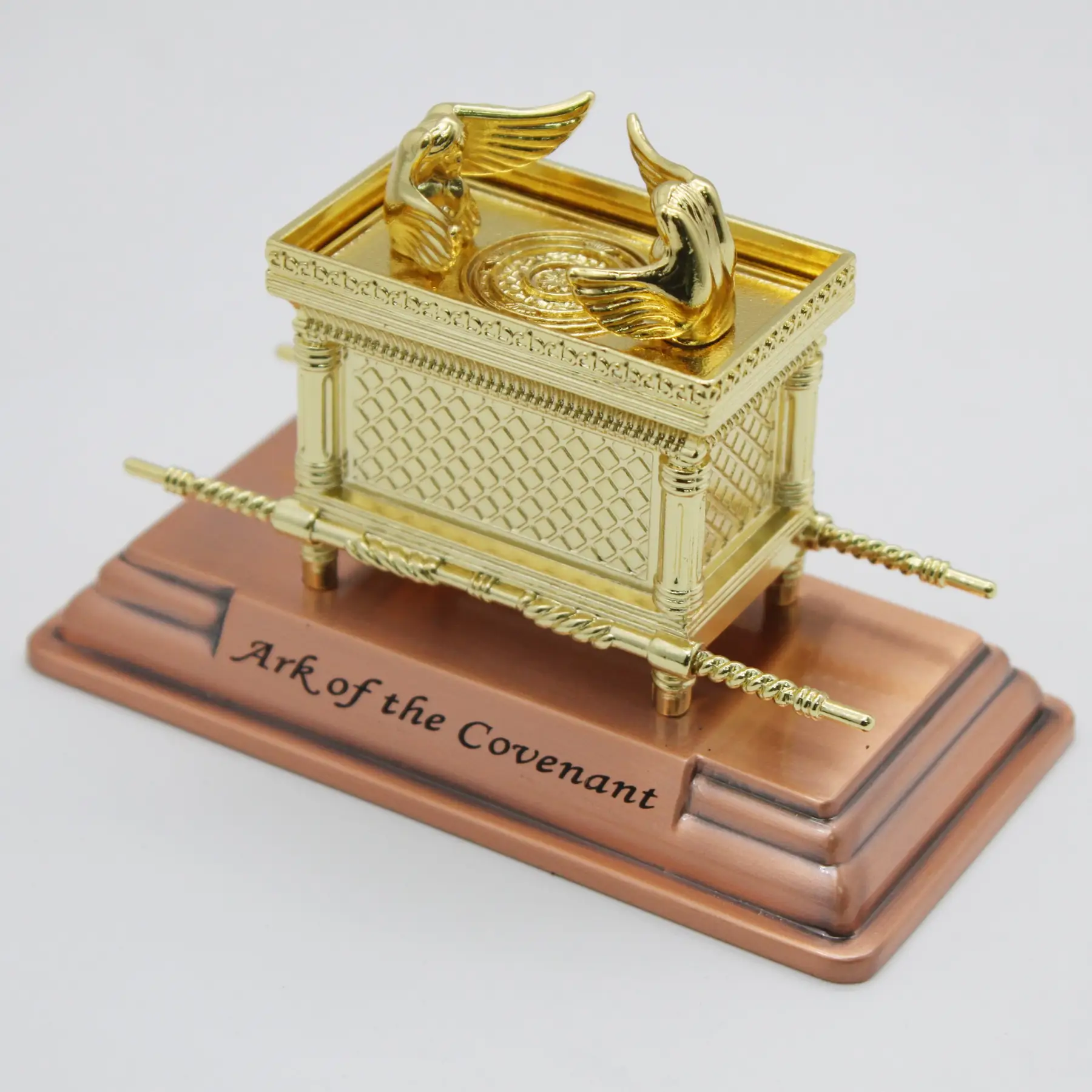 Detail of the cherubim on the mini Ark of the Covenant lid