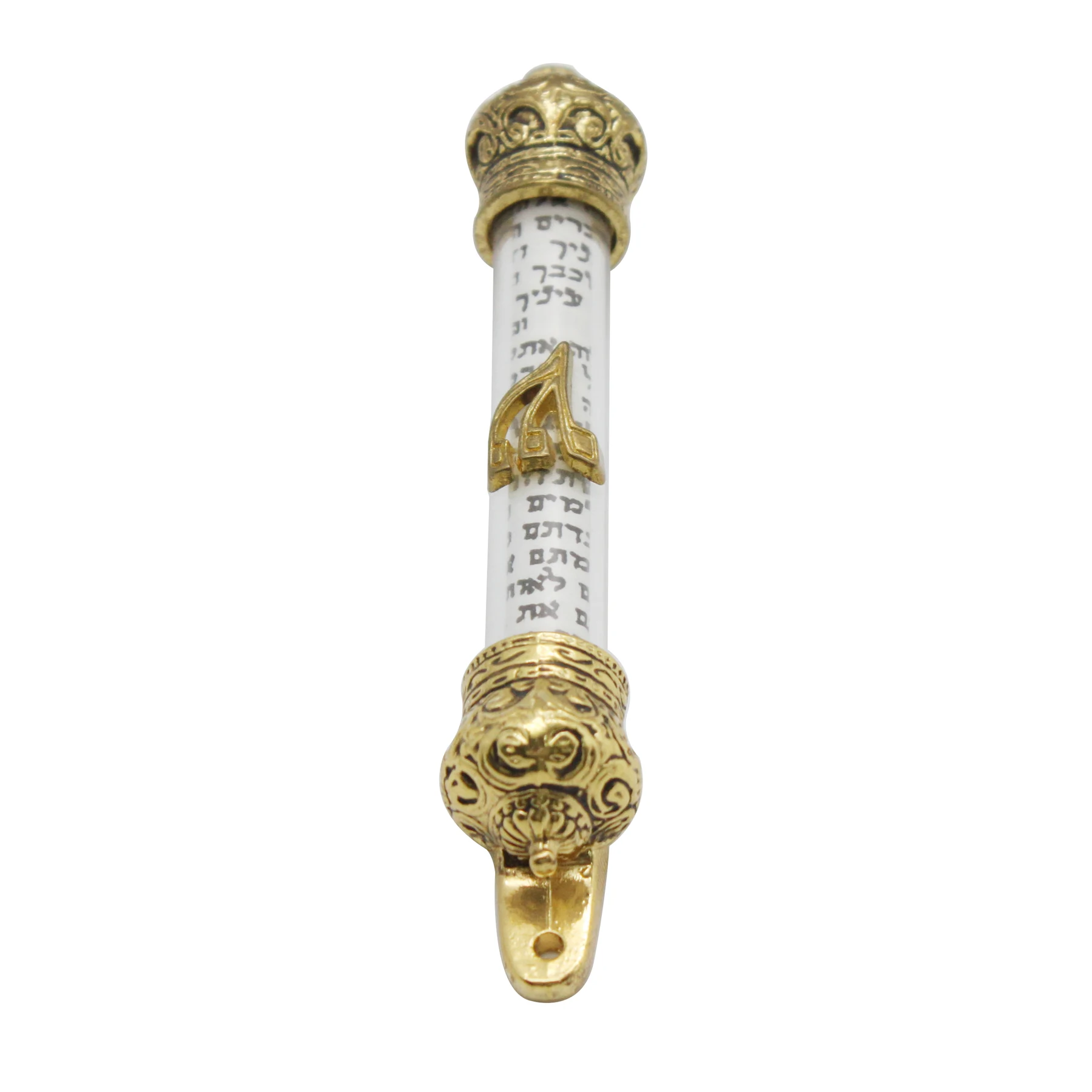 Three sizes of the crown design acrylic mezuzah