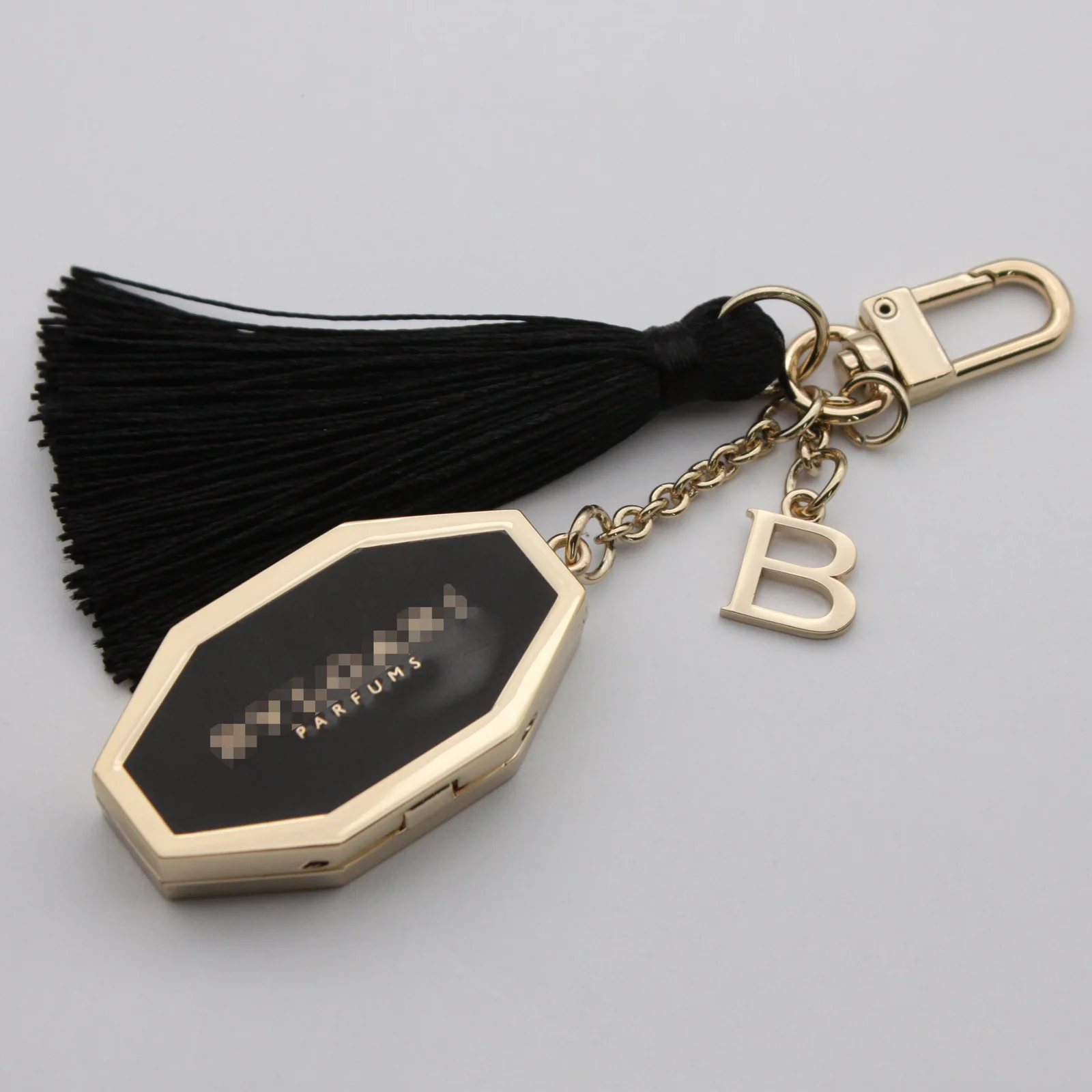Hexagon Aromatherapy Locket Keyring With Letter Charm | SENCHOY