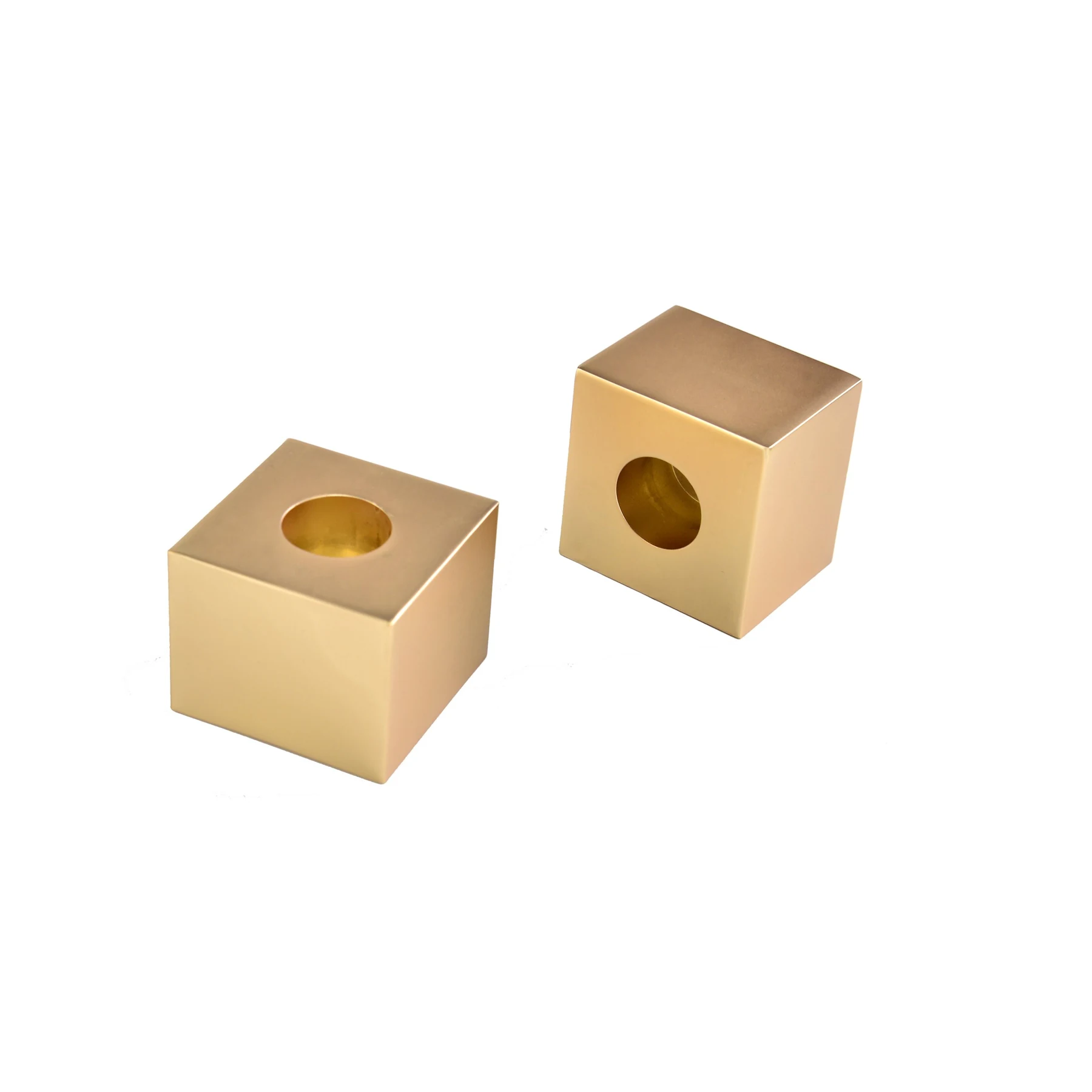 Close view of the candle aperture on the cube Shabbat candle holder