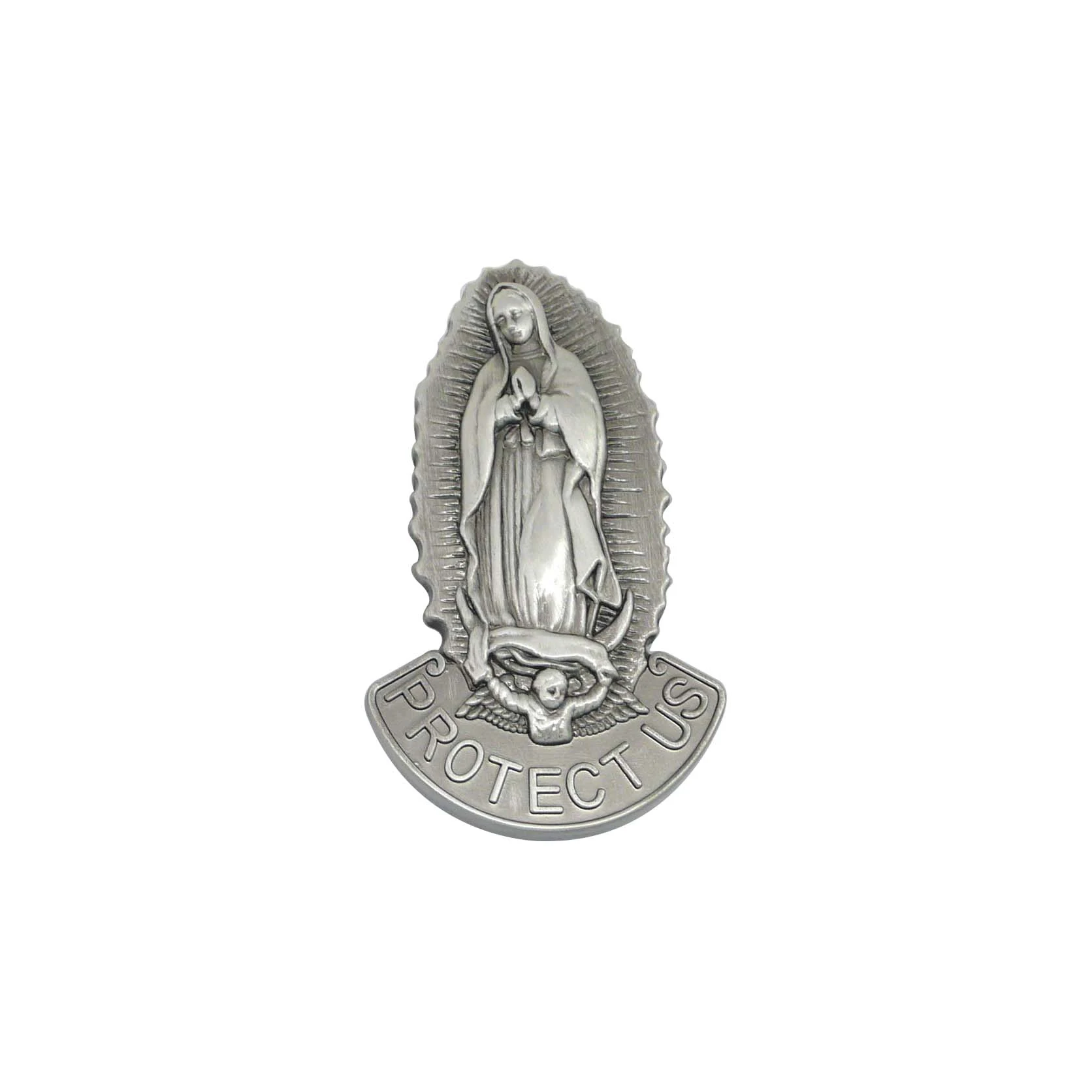 Reverse of the St Christopher visor clip showing the clip