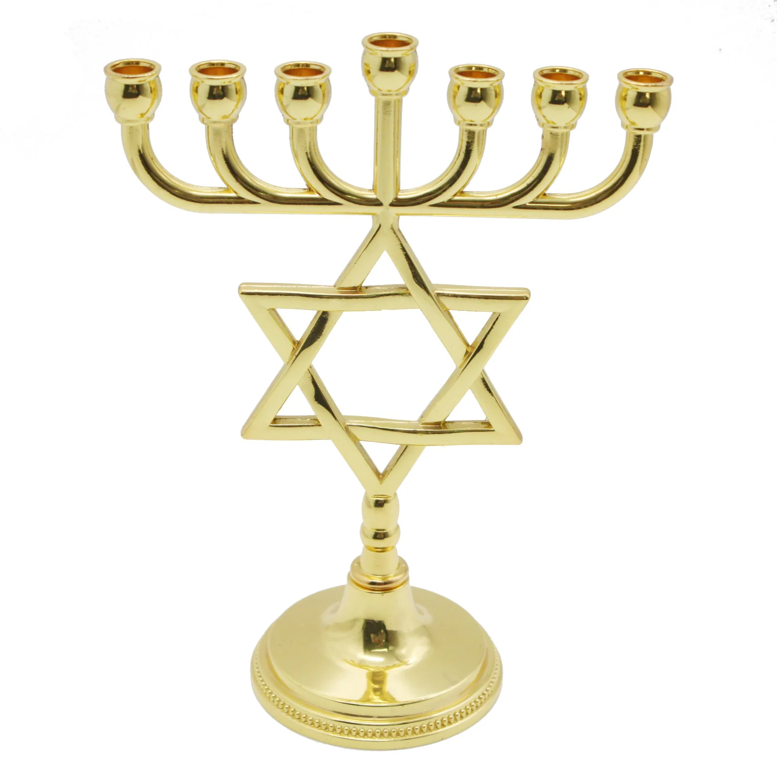 Star of David menorah shown from the front