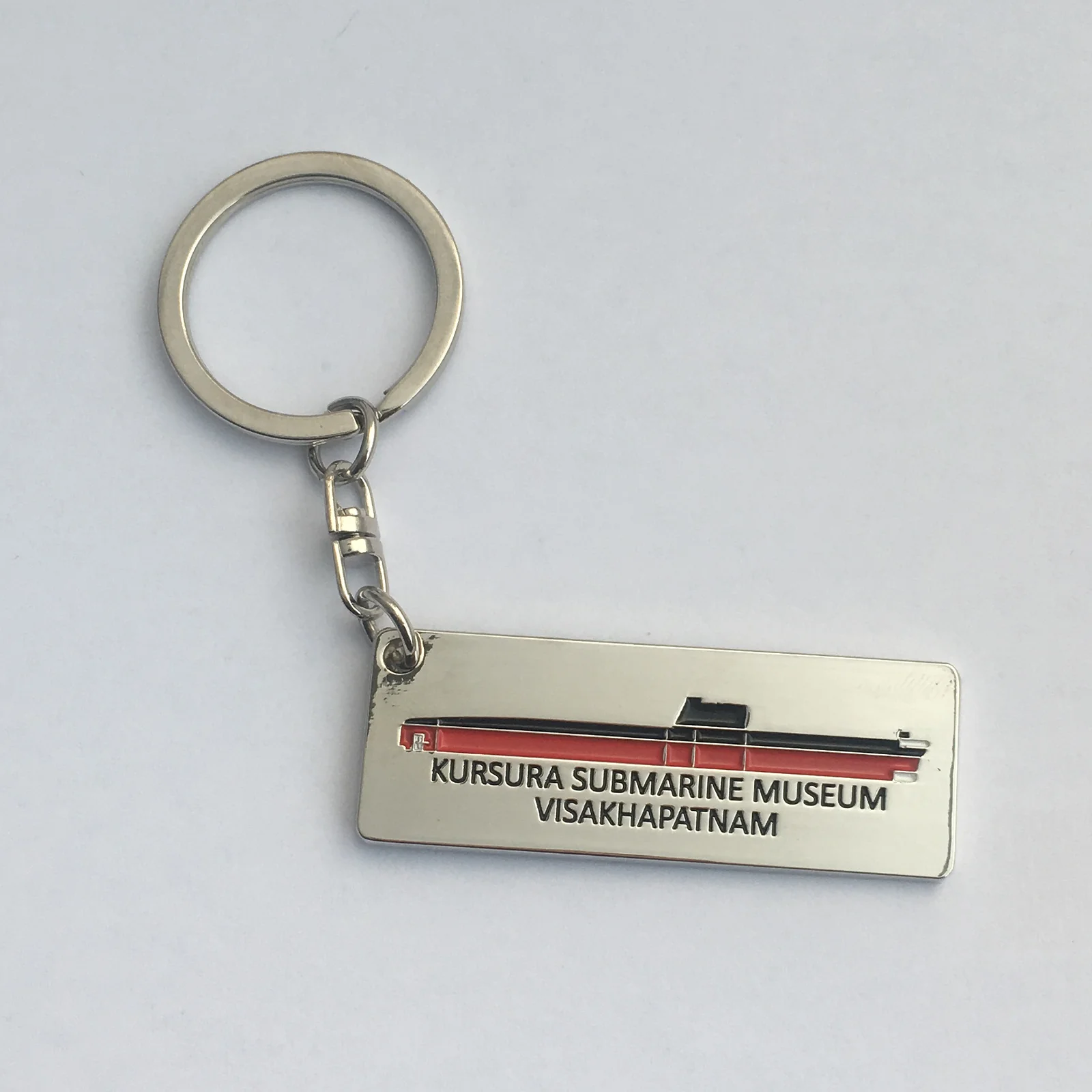 Antique brass plated finish on the memorial keychain