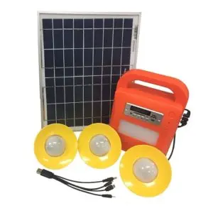 10W portable home lighting solar power system with emergency lamp