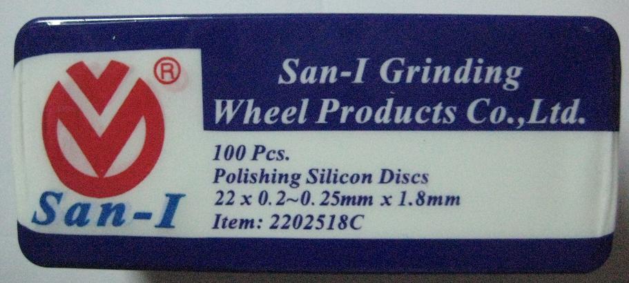 San-I Polishing Silicon Discs,22x0.2-0.25mmx1.8mm