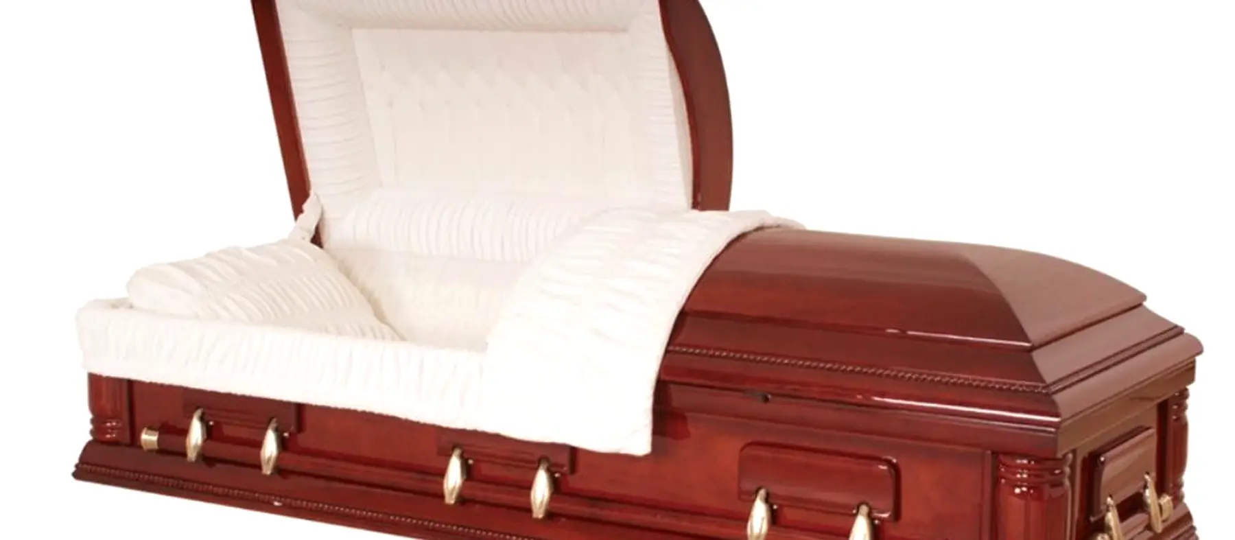 Wooden casket fitted with StarOcean swing bar handles