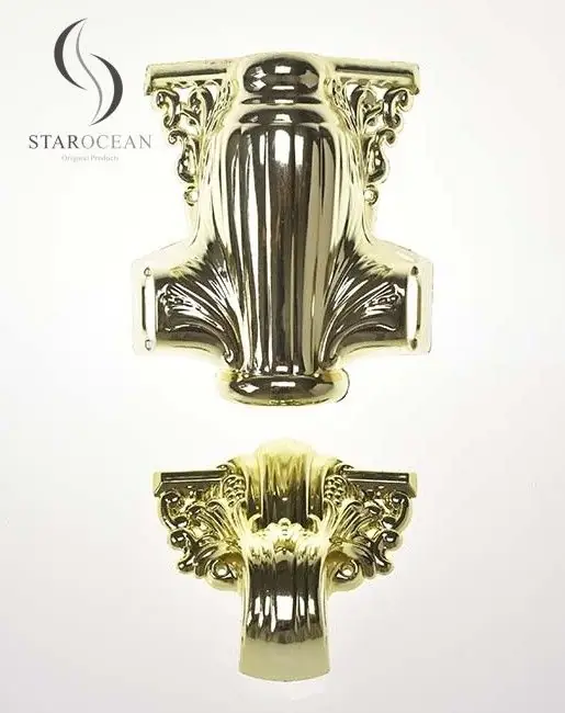 Shiny Gold Electronic Electroplated Plastic Coffin Corner Decorative Handle 24#
