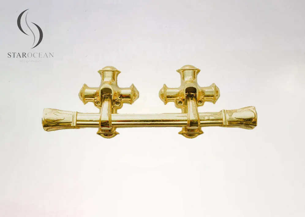Golden European Cross Shape Style Plastic Coffin Handles Dimension High Strength P9008 view 1