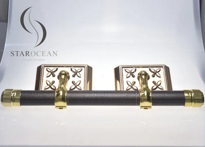 Gold Finish Funeral Coffin Accessories Swing Bar Set ABS Material with Steel Bars C view 1