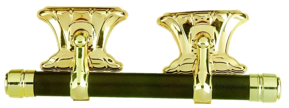 24K Gold Wooden Coffin Handle Wholesale Plastic Panel and Zinc Alloy Hinge SW-HG view 2