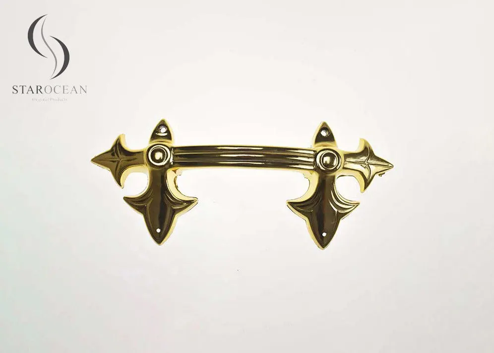 Gold Funeral PP Recycle Plastic Coffin Handle Ornamental Lifting Weight 50kg P9001 view 1