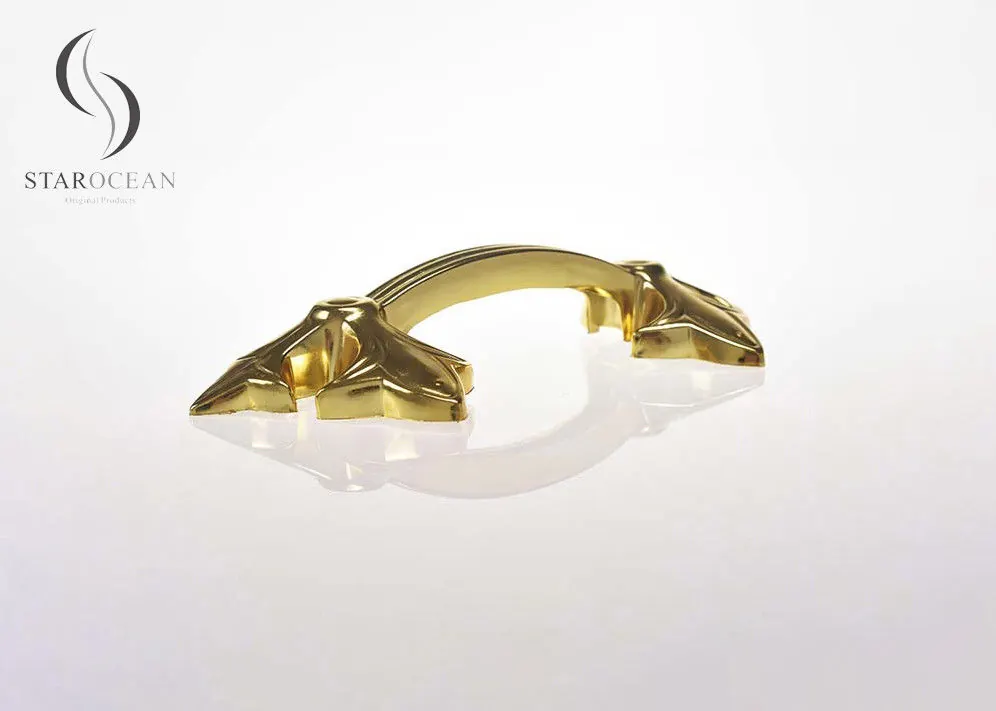 Gold Funeral PP Recycle Plastic Coffin Handle Ornamental Lifting Weight 50kg P9001 view 2