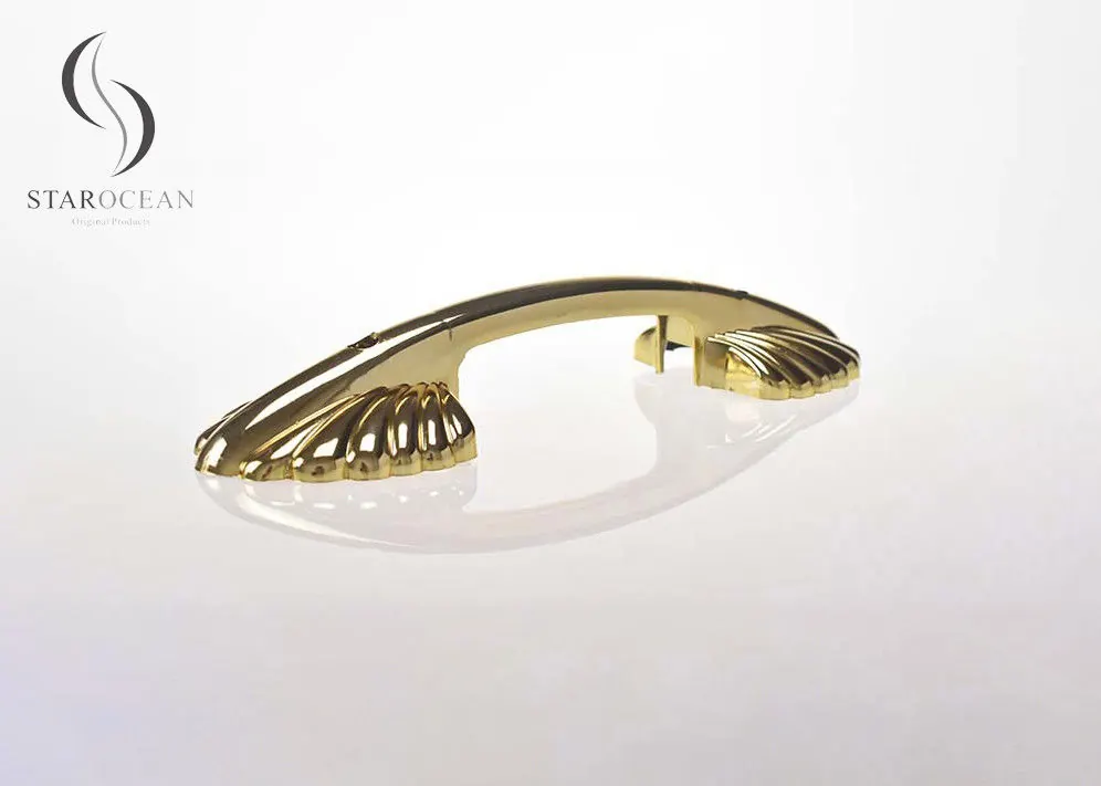 Gold Shell Shaped Plastic Coffin Handle Popular Product with High Durability P9003 view 2