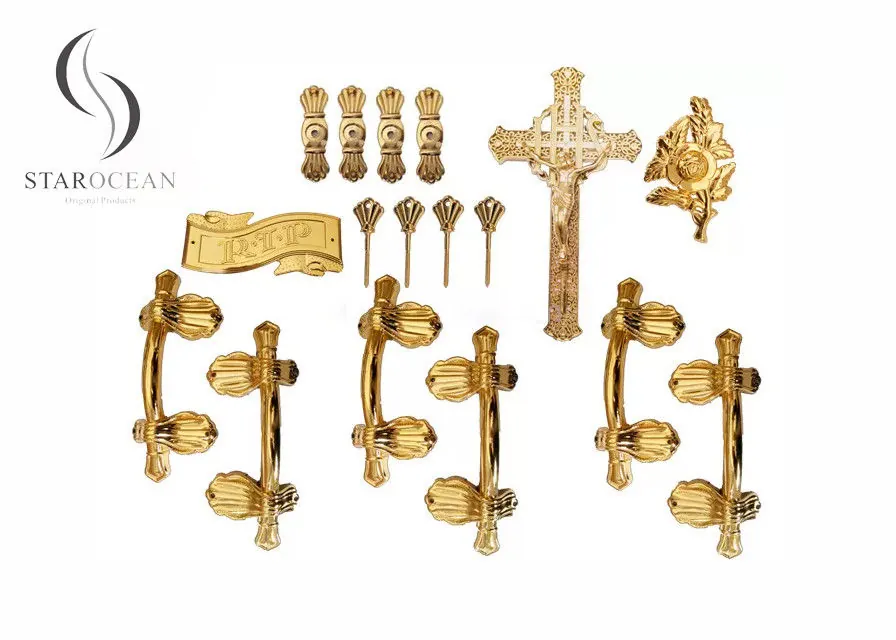 Surface Plastic Coffin Handles Customized Color Coffin Accessories Set P9004set view 1